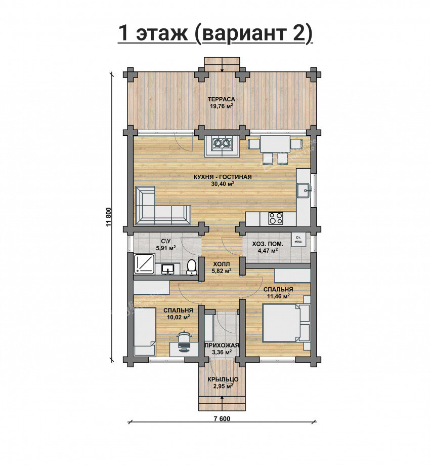 Дом из бревна VZ-120